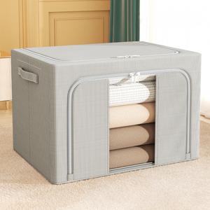 TEMU 대용량 옷장 정리함 투명 창문, 지퍼가 달린 다기능 텍스타일 보관 용기, 옷장 정리 용,옥스포드 원단 접이식 쌓을 수있는 컨테이너 조직자 클리어 창문과 함께,가정, 기숙사, 학교로 돌아가기 및 계절별 보관에 이상적, 옷 정리함 보관, 침대 아래 보관