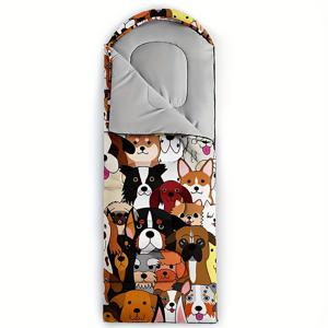 TEMU 1개 강아지 캠핑 슬리핑백, 사계절용 가벼운 따뜻한 이불, 야외 하이킹 및 등산에 적합