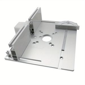 TEMU 목공을 위한 알루미늄 라우터 테이블 인서트 플레이트 세트 - 마이터 게이지 가이드가 있는 조각 기계 트리머 인서트 - 전기 없는 목공 벤치 도구