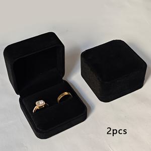 TEMU 2/6개 벨벳 럭셔리 커플 반지 케이스 - 부드러운 안감이 있는 우아한 벨벳 주얼리 보관함, 웨딩 링 & 귀걸이에 이상적, 발렌타인데이, 크리스마스, 결혼식에 완벽, 주얼리 박스, 주얼리 케이스