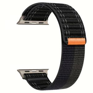 TEMU Apple Watch용 조절 가능한 나일론 탄성 브레이드 솔로 루프 스트랩 - 안전한 버클이 있는 스포츠 손목 밴드, 시리즈 10/9/8/7/6/5/4/3/2/1 SE 호환, 블랙 & 그레이 카본 파이버 패턴, 부드러운 폴리아미드 소재, 남녀 모두에게 이상적, Apple Watch 스트랩