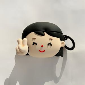 TEMU 귀여운 소녀가 Airpods Pro/Pro2 이어폰 케이스와 호환되는 Airpods 세대 1, 2, 3, 및 4 보호 커버입니다.