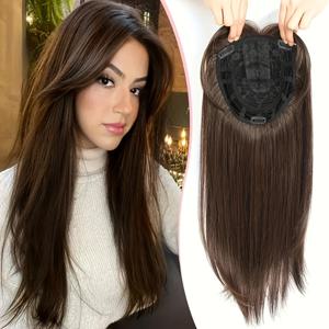 TEMU 여성용 헤어 토퍼 - 럭셔리한 볼륨 업을 위한 스냅온 디자인의 고급스러운 헤어피스