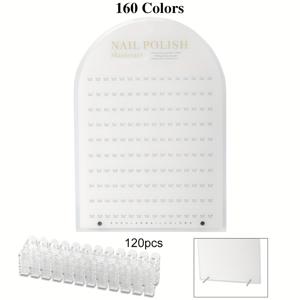 TEMU 48/88/160 컬러 네일 아트 디스플레이 보드: 팁, 젤 폴리시 글루, 네일 컬러 보여주는 선반이 있는 아크릴 네일 스탠드. 네일 아트 디스플레이, 사진 촬영, 네일 도구 배경용 다기능|젤네일|매니큐어|네일팁