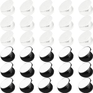 TEMU 30pcs 아크릴 이중용 손가락 그립 홀더 스마트폰용 - 블랙 & 화이트, 유연한 폰 케이스 지원, 거의 모든 폰 케이스에 적합, 손가락 그립 홀더|슬기로운 폰 액세서리|내구성 있는 폰 그립, 폰 그립 홀더