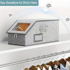 TEMU 24개 모자 보관 랙이 있는 쌓을 수 있는 야구모자 정리대, 옷장용 견고한 의류 및 속옷 보관 가능