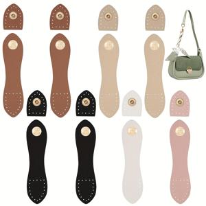 TEMU 8개 DIY 가죽 클라스프 세트 - 오픈탑 백, 지갑, 핸드백용 (밝은 핑크, 베이지, 진갈색, 화이트, 블랙) 5가지 색상 선택 가능 / 안전한 고정 & 스타일리시 공예 소품, 텍스처 마감, 내구성 있는 클립, 패션 디자인 액세서리