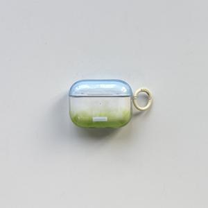 TEMU 새로운 청록색 그라데이션 투명한 광택이 있는 스크래치 방지 케이스, 흰색 링 보호 커버가 있는 for airpods Pro 2/Pro/4/3/2 케이스에 적합합니다.