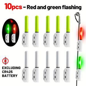 TEMU 10개입 야간 낚시 로드 조명 시스템 키트 (플로트, 비콘 라이트, 플래시 포함) - 저조도/무조도 시야 확보용 - 캐스팅 로드, 보트, 카약용 (배터리 미포함) - 야간 물고기 물림 표시기