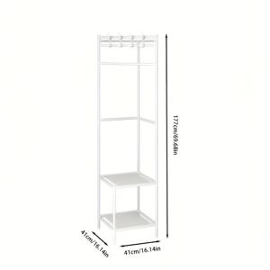 TEMU 1개 화이트/블랙 메탈 코너 프로텍터 with 후크 - 스타일리시 투티어 스토리지, 침실 및 거실용, 페인트 표면, 프리스탠딩 디자인, 재킷, 모자, 액세서리 보관에 완벽, 룸 데코, 랙