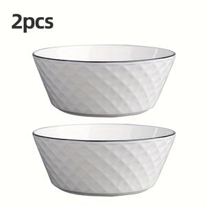 TEMU 2개 세트 대형 세라믹 그릇 - 모던하고 우아한 식기, 튼튼한 수프·샐러드·면그릇 - 쉬운 청소 표면, 가정용 주방 및 레스토랑, 파티용 - 일상 음식과 공식 행사에 이상적, 예술적인 감각, 매끄러운 표면, 고급 세라믹, 레스토랑 소유자용 스타일리시 테이블웨어