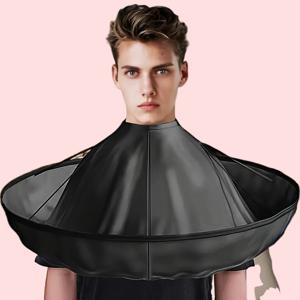 TEMU 1개 블랙/화이트 비접착 헤어드레싱 케이프 & 스크러버 - 조절 가능한 스트랩, 내구성 있는 작업복, 홈&살롱용, 안전한 머리 자르기 액세서리, 세련된 디자인, 튼튼한 구조, 전문 이발사용|수세미