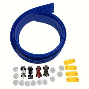 TEMU 16피트 유연한 레이스 트랙 (흡착컵 포함) - 휴대용 롤업 디자인, 다이캐스트 1/64 모델 자동차 호환, 내구성 ABS 소재, 배터리 불필요, 3세 이상 어린이 생일 선물 추천, 레이싱 카 장난감, 재미있는 디자인, 쉬운 설치 트랙, 고카트 장비, 고카트 트랙 세트, 고카트 장난감, 자동차 장난감