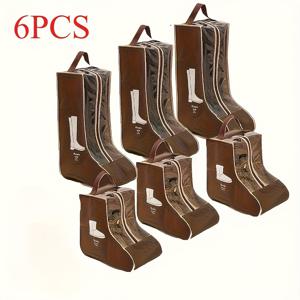 TEMU 6/7개 세트 방진 방습 부츠 보관 가방, 손잡이 있는 신발 정리함 - 플랫 앵클 부츠, 숏 부츠, 하이 부츠용 - 여행용 신발 가방, 휴대용 홈 방진 부츠