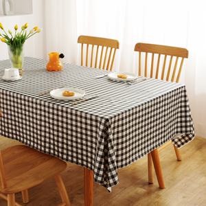 TEMU 1개 헤비듀티 PVC 테이블보 - 블랙 & 화이트 그리드 패턴, 식사용, 파티, 결혼식, 캠핑용 쉽게 세척 가능한 테이블 커버 - 유출 및 스크래치 방지, 원형 또는 직사각형 테이블에 적합 - 주방 & 레스토랑 장식, 피크닉 테이블보, 빈티지 스타일, 쉬운 청소 소재|캠핑테이블