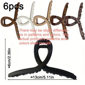 TEMU 6개 세트 크로스형 초대형 헤어 클립 (13cm/5.11인치) - 매트 & 프린트 스타일 포함 - 두꺼운 머리용 스타일링 핀, 샤크 클립|머리핀