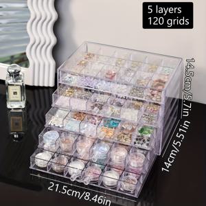 TEMU 대용량 투명 보석 & 네일 액세서리 보관함 - 서랍형 다용도 정리함 (귀걸이, 반지, 목걸이, 팔찌, 구슬, 매니큐어) - 내구성 있는 디스플레이 케이스 (홈, 살롱, 부티크 카운터 & 선물용)|귀걸이|목걸이|팔찌