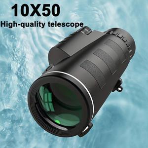 TEMU 10x50 휴대용 고화질 쌍안경, 대형 목적 렌즈, 고무 그립, 수동 초점 조절 - 삼각대 및 폰 홀더 포함, 새 관찰, 콘서트, 야외 캠핑 및 여행에 완벽한 장비, 휴가 선물 추천|그립톡