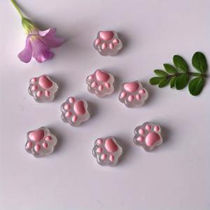 TEMU 100개 레진 고양이 발바닥 비즈 세트 - DIY 네일아트, 헤어 액세서리, 휴대폰 케이스, 공예 선물 등 다양한 장식용 비즈, 폰 케이스 장식,재미있는 공예 용품,기발한 액세서리,고품질 레진,장식용 참,DIY 애호가,선물 창조자들