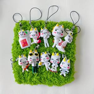 TEMU 1개 랜덤 고양이 미니 액세서리 휴대폰 줄 펜던트 귀여운 핸드메이드, 수제 선물,키체인 참,귀여운 디자인,제작된 펜던트,가벼운 매력,장식용 매력,동물 펜던트,패션 애호가,선물 구매자