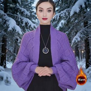 TEMU 1/6개 여성용 겨울 케이프 코트 - 부드러운 방풍 재킷 숄 칼라, 다양한 색상 옵션 (핑크/베이지/브라운/퍼플/라벤더/블랙) | 드레스, 파티 및 일상복용 핸드워시 가능한 레이어드 아우터웨어 | 우아한 보호 스타일