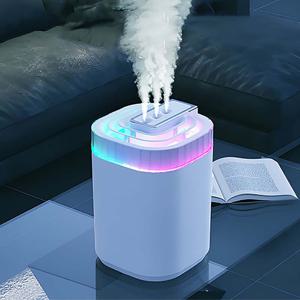 TEMU 트리플 초음파가습기 대용량 무소음 노즐3개분사 탁상용 사무실 정화 미스트 안개분사 무드등