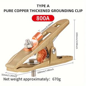 TEMU 구리 A형 용접기, 두 번째 보호 용접 접지 클램프, 구리 용접 클램프, 500 접지선 클램프, 300A-800A 접지선 클램프, 올 구리