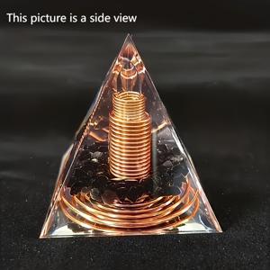 TEMU 1개 오르곤 파이라미드, 구리 와이어, 흑요석, 장식, 홈 오피스 장식, 선물