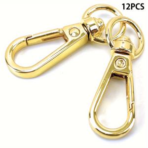 TEMU 12개 패셔너블 오벌 랍스터 클로 클래스프 - 광택 메탈, 벽걸이, 수공예 스냅 후크, 어깨끈, 푸시 도어 및 지갑 액세서리용