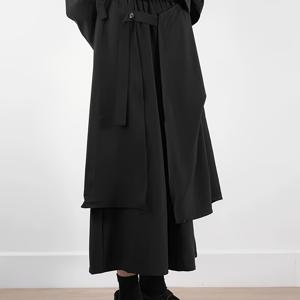 TEMU 대상 패션 신제품 레트로 와이드 레그 팬츠 슬리밍 효과 컷 루즈핏 여성용 와이드 레그 팬츠