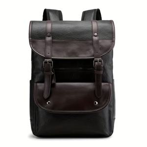 TEMU 세련된 남녀공용 백팩 - 빈티지 비즈니스 & 여행 가방, 대용량, 조절 가능한 스트랩, 노트북 컴파트먼트, 출퇴근 및 캐주얼 외출에 이상적