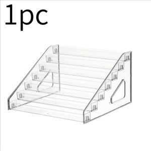 TEMU 1pc 투명 아크릴 멀티 레이어 디스플레이 스탠드 - 화장품, , 향수, 네일 폴리ッシュ용 현대식 계단 보관 랙 - 독립적인 1-6pcs 보관 랙, 미용 제품 정리함|현대식 계단 디자인|강력한 플라스틱 랙, 선반 장식|향수|매니큐어