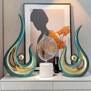 TEMU 2개 세트 불사조 신화적 새 레진 조각상 - 현대적 추상 예술 데스크 장식, 클래식 화이트 & 블랙 디자인 거실, 사무실 또는 휴일 선물용, 전기 필요 없음, 판타지 테마 장식품, 우아한 장식, 정교한 공예