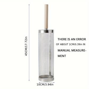 TEMU 1세트 3피스 그릴 바구니, 후크 & 포크 - 304 스테인리스 야외 요리용 캠핑 장비, 라운드 화덕 액세서리, 소풍과 모닥불을 위한 필수 그릴링 도구