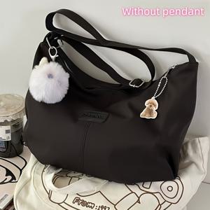 TEMU 여성용 스타일리시한 일본풍 대용량 크로스바디 백, 조절 가능한 스트랩 & 지퍼 클로저 - 내구성 있는 폴리에스터, 디자인, 출퇴근 및 캐주얼 외출용 - 4가지 색상 선택 가능 (원하는 색상 선택), 대학생 액세서리, 매끄러운 질감 마감|크로스백