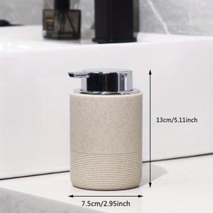 TEMU 와비 - 사비 스타일의 단단한 수지 디스펜서 병, 금색 스프레이 노즐이 달린 - 녹슬림 방지, 구리 코팅 펌프 헤드, 손수세미, 로션 등에 적합한 텍스처드 웨이브 디자인 - 홈 데코, 레스토랑, 선물로 적합