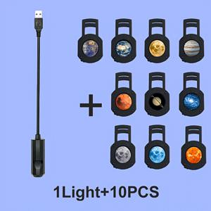 TEMU LED 행성 프로젝터 램프 - 10/6/3 교체 가능한 이미지, 360° 회전 USB 전원 우주 테마 조명, 방 장식 및 사진 배경, 교육 디스플레이용 - 달, 지구, 수성, 성, 화성 모던 플라스틱 디자인, 룸 데코, 세련된 원통형 디자인, 내구성 있는 플라스틱 바디