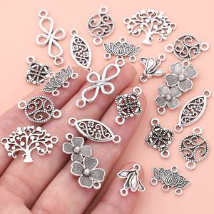 TEMU 40G 약 48-55개 혼합 스타일 꽃나무 장식 링크 - 더블 홀 펜던트, 아연 합금 커넥터, DIY 팔찌, 목걸이 만들기, 비즈 액세서리, 주얼리 공예 용품, 의류 액세서리, 휴일 선물, 비딩 프로젝트 액세서리,의류 액세서리 제작,공예 용품 키트,주얼리 커넥터,홀로우 아웃 디자인,식물 테마,내구성 있는 금속 소재,정밀 절단 부품