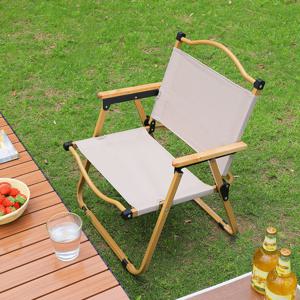 TEMU 접이식 캠핑 체어 우드 암레스트 가벼운 휴대용 아웃도어 체어 야외 레저 캠핑 낚시 비치 체어로 사용할 수 있는 접이식 달 의자
