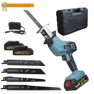 TEMU [국내발송] MFOIAY 21V 전기 세이버 톱, 가정용 충전식 소형 야외 휴대용 전동톱, 목재 가공 리튬 전기 세이버 핸드 체인쏘，배터리 구동