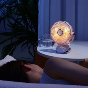 TEMU 무선화이트선풍기 감성조명무드등 기능 클립형벽걸이겸용5단풍속조절 USB충전식 캠핑피크닉사무실학교여행용조용한휴대용팬