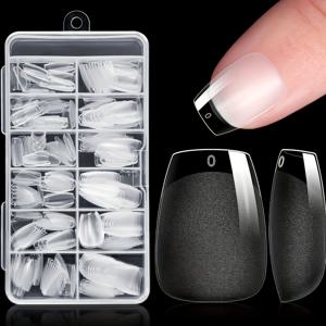 TEMU 240개 울트라 숏 발레 인조 손톱 - 하프 매트 & 광택 프레스온 네일, 보관 케이스 포함, 누드 발레 디자인, 손발용, 재사용 가능, 네일 아트 액세서리, 베아티 애호가를 위한 부드러운 마감|네일아트|젤네일|매니큐어