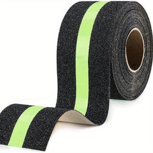 TEMU 야광 미끄럼 방지 계단 매단 - 실내/외 계단용 자체 발광 안전 테이프, 내구성 PVC 소재, 간편한 부착, 전기 불필요, 실내 계단용 계단 매단, 야광 미끄럼 방지 테이프, 반사테이프, 미끄럼방지테이프, 안전조끼, 형광스티커, 형광 테이프