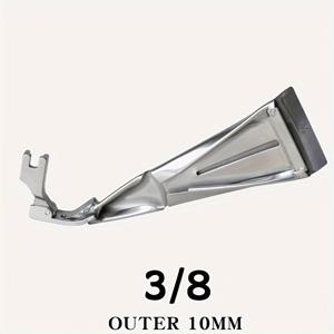 TEMU 산업용 재봉틀 프레셔 풋 F515 – 실버 그레이 플랫 카 풀 튜브 풋, 멜빵, 어깨 끈, 바지 가장자리 접기 - 선택된 기계와 호환 - 1개