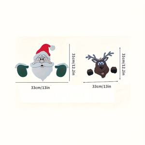 TEMU 크리스마스 축제용 울타리 뷰어 2개 세트 - 산타 & 엘크 디자인, 야외 정원 장식, 배터리 불필요, 집과 파티오 휴일 축하에 완벽, 계절별 마당 장식품, 기분 좋은 동물 디자인, 전원 필요 없음