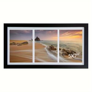 TEMU 1개의 모던 3개의 오프닝 5x7 사진 액자, 가로/세로 디스플레이, 인공 나무 갤러리 벽 액자, 가볍고 스타일리시한 가족, 사랑, 우정 사진