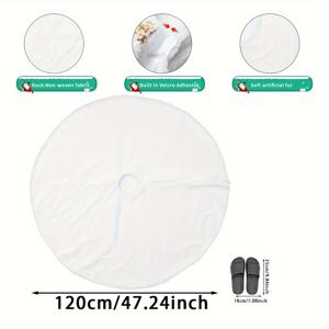 TEMU 1pc 축제 인조 모피 크리스마스 트리 스커트, 60x60cm 폴리에스테르 장식 트리 앞치마, 다양한 크기 제공