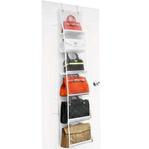 TEMU 문가방 정리함, 옷장 문 지갑 정리함, 6개 포켓, 가방, 스카프, 수건, 목욕 수건, 점프수트 보관에 편리 - 투명 포켓이 있는 문 수납 가방 - 블랙, 그레이, 화이트