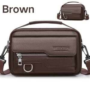 TEMU WEIXIER 레트로 스타일 크로스바디 백 - 대용량, PU 소재, 여러 포켓, 조절 가능한 스트랩, 일상적인 활동에 이상적 - 친구와 가족에게 완벽한 선물, 일상적인 크로스바디 백 | 디자인 | 내구성 있는 지퍼 클로저, 크로스바디 백