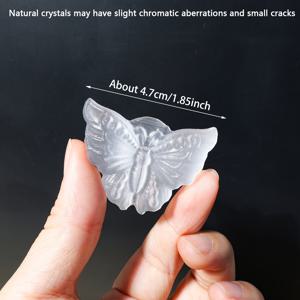 TEMU 1pc 수제 자연 백색 셀레니트 나비 조각품 - 홈 데코, 스톤 장식, 책상, 정원, 또는 선물용 (자연석, 독특한 결함이 있음), 데스크톱 장식|우아한 장식|자연석 장식